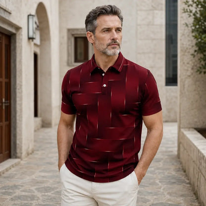 ✨🔥Accesoriu nou de vară【S-5XL】Tricou polo ușor de lux în carouri pentru bărbați, de vară nouă - confortabil la atingere și respirabil