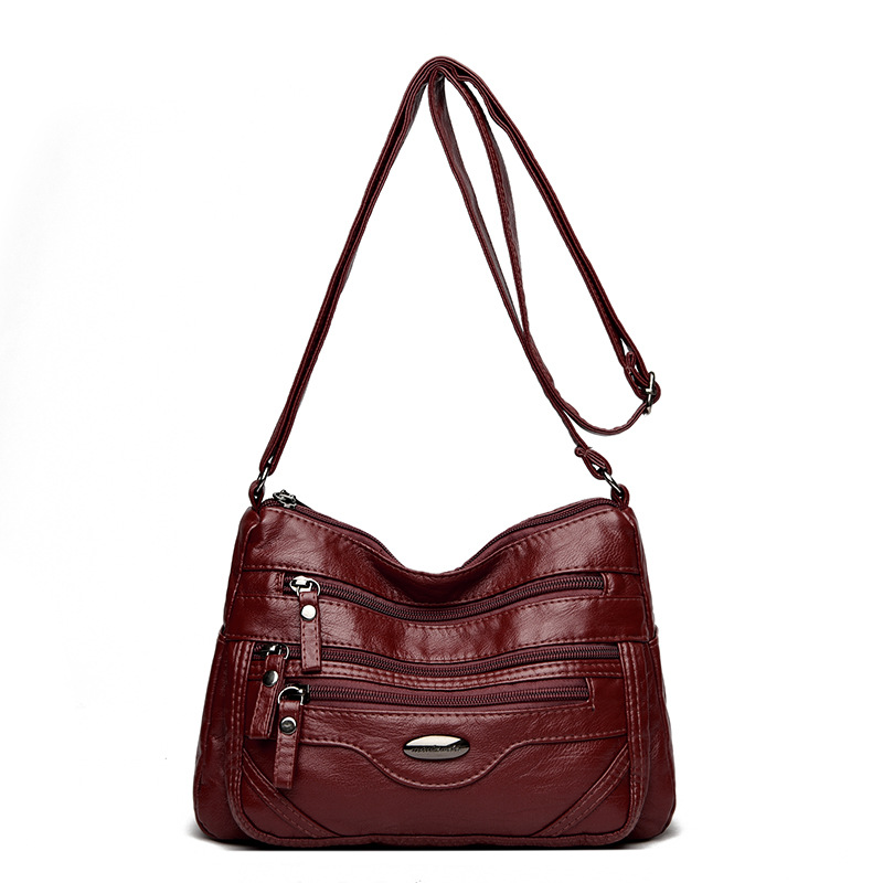 👜💟Geantă de umăr nouă, din piele moale, cu compartimente multiple – elegantă și stilată.