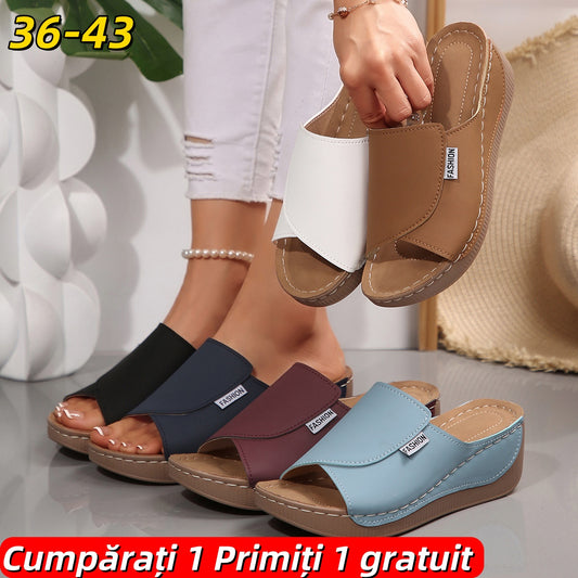 🔥👡【Ofertă specială de sfârșit de lună🔥】【36-43】Sandale la modă din piele naturală pentru femei 2025, cu talpă moale și groasă