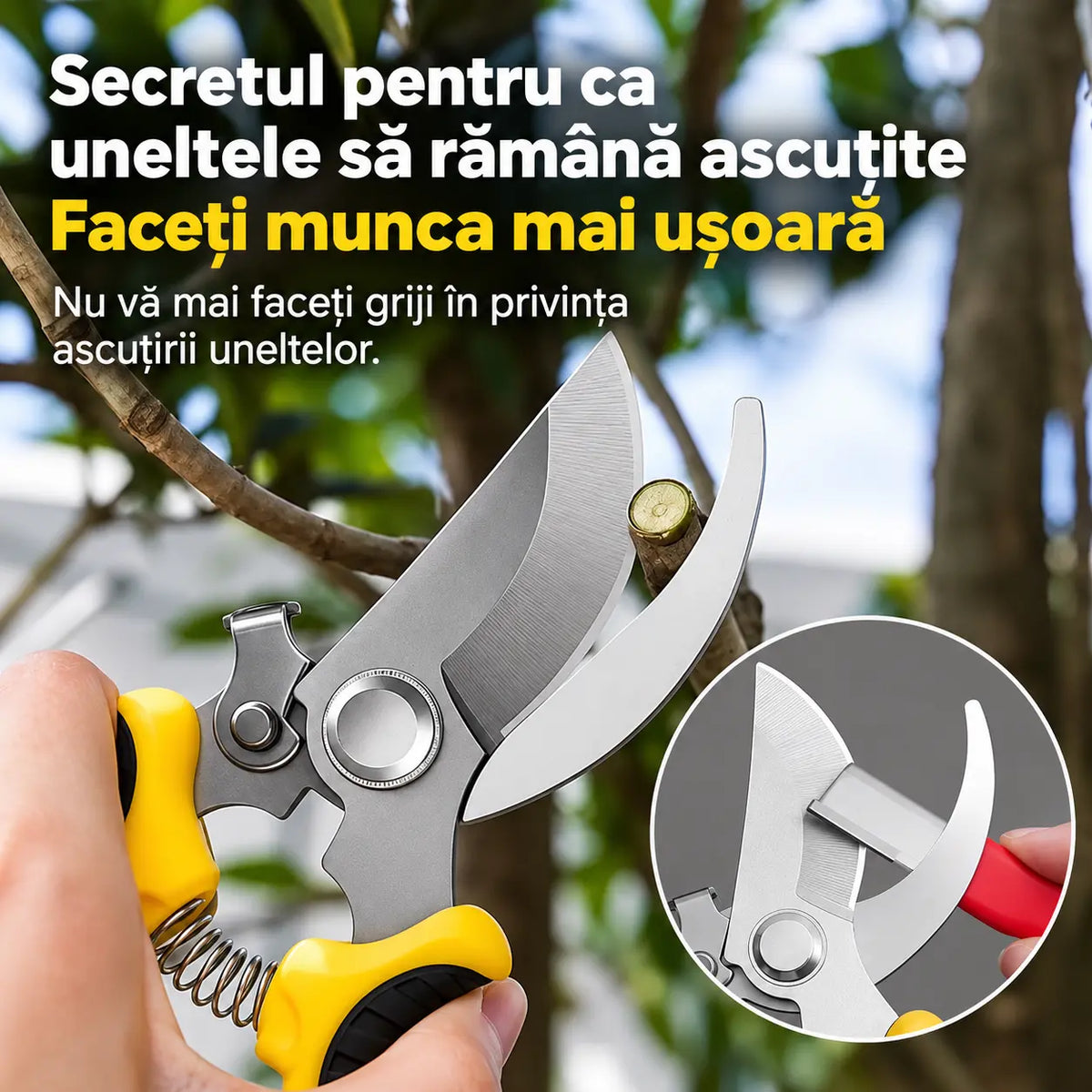 【Set de 2 bucăți】Ascuțitor portabil și rapid, pentru foarfece de grădină, cuțite de bucătărie și raclete