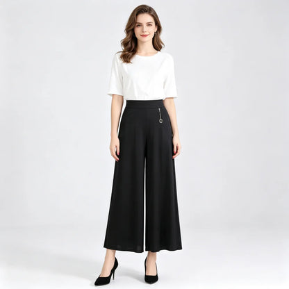 ✨【M-5XL】Pantaloni largi, la modă de vară, confecționați din mătase glacială, respirabili și confortabili.