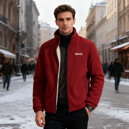 ⛄【Размери M-5XL】Нова мъжка дебела аksamitена kurtka с ягненски мех, за есен и зима