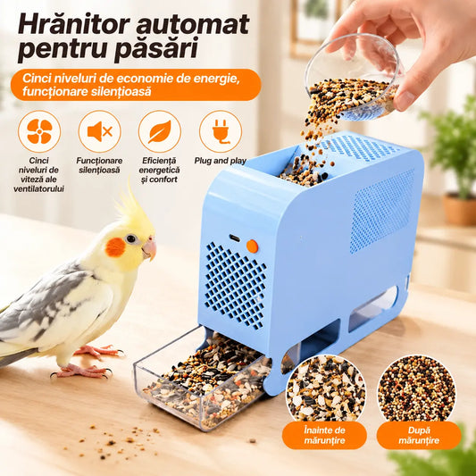 🦜Curățător pentru semințe de păsări – Îndepărtează rapid cojile goale pentru o hrană mai curată