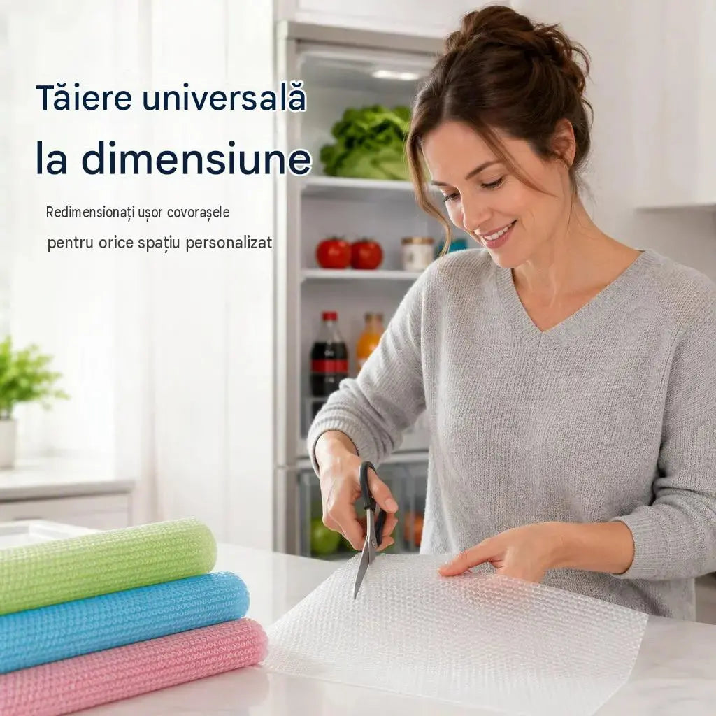 8 bucăți la 129 lei‑🧊🛡️ Protecții impermeabile pentru rafturile frigiderului — Antiderapante, ușor de curățat și adecvate pentru contactul cu alimente — Menține rafturile ordonate și proaspete ✨