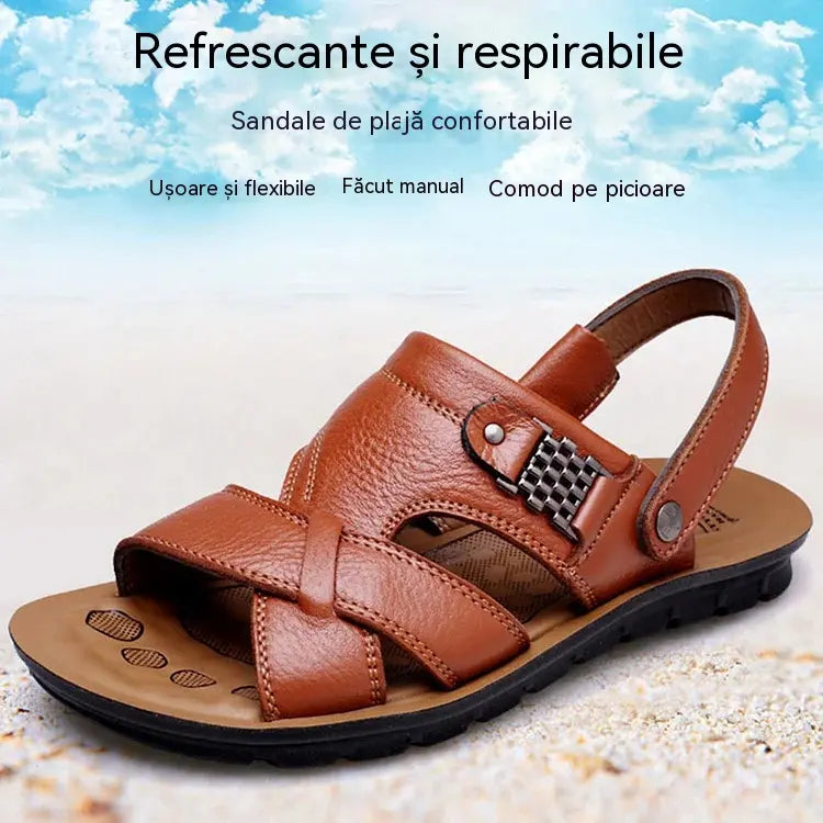 🔥💥【38-48】2026 Sandale casual din piele, la modă nouă, pentru bărbați