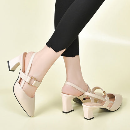 🏆【Reducere de final de lună – 50% la fiecare pereche】【35-41】[Stil nou de vară] Sandale simple cu toc înalt pentru femei