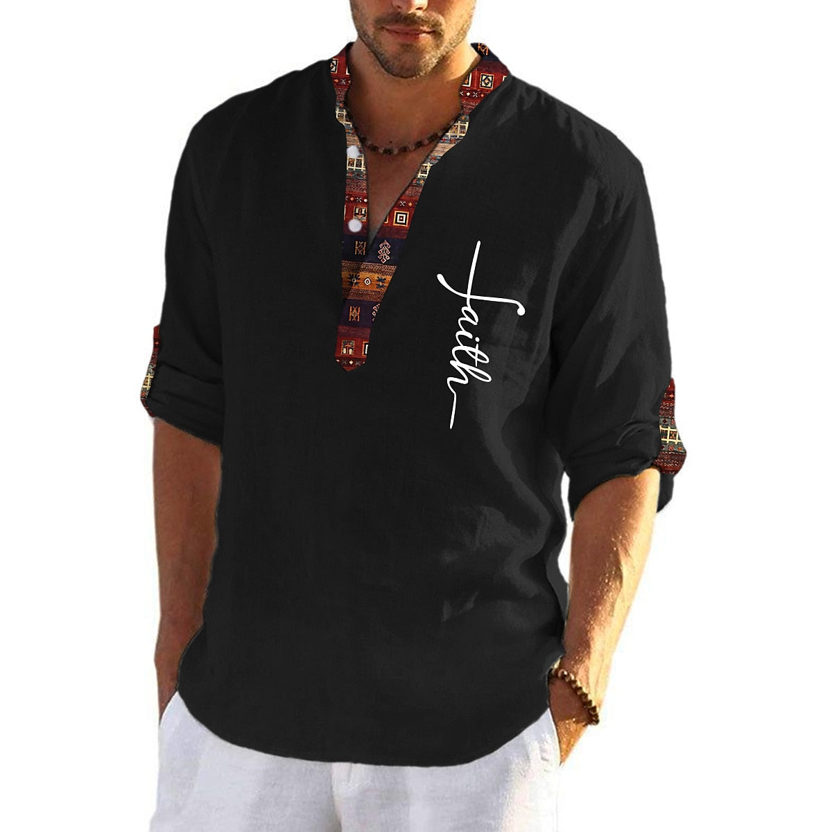 💥【40-100kg】Tricou bărbătesc din bumbac cu decolteu în V, mărimi mari
