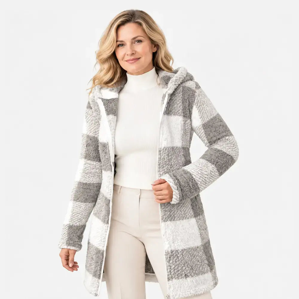 ✨ Cardigan lung reversibil cu fermoar pentru femei – Colecția Toamnă/Iarnă