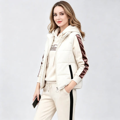 🔥🔥【Top + Vestă + Pantaloni】Set elegant și călduros din trei piese pentru toamnă/iarnă