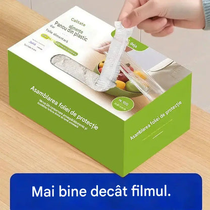 Foarte rezistente, set de 4 cutii (400 bucăți) – 179 lei – Folii elastice antibacteriene pentru alimente; pungi de unică folosință pentru alimente, potrivite pentru bucătărie sau frigider