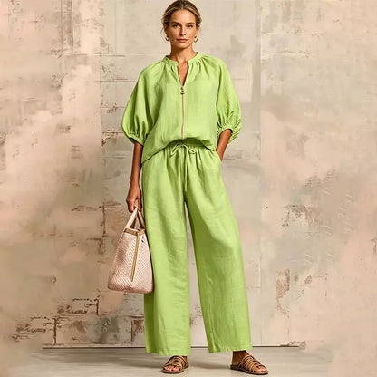 Set Elegant din In și Bumbac – Confort Absolut, Culori Vibrante și Mărimi pentru Orice Siluetă!