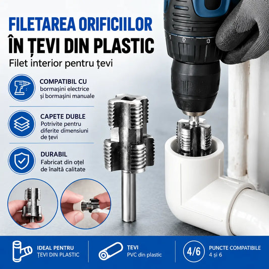 【Set pentru filet interior + filet exterior】Unelte pentru filetarea țevilor de apă