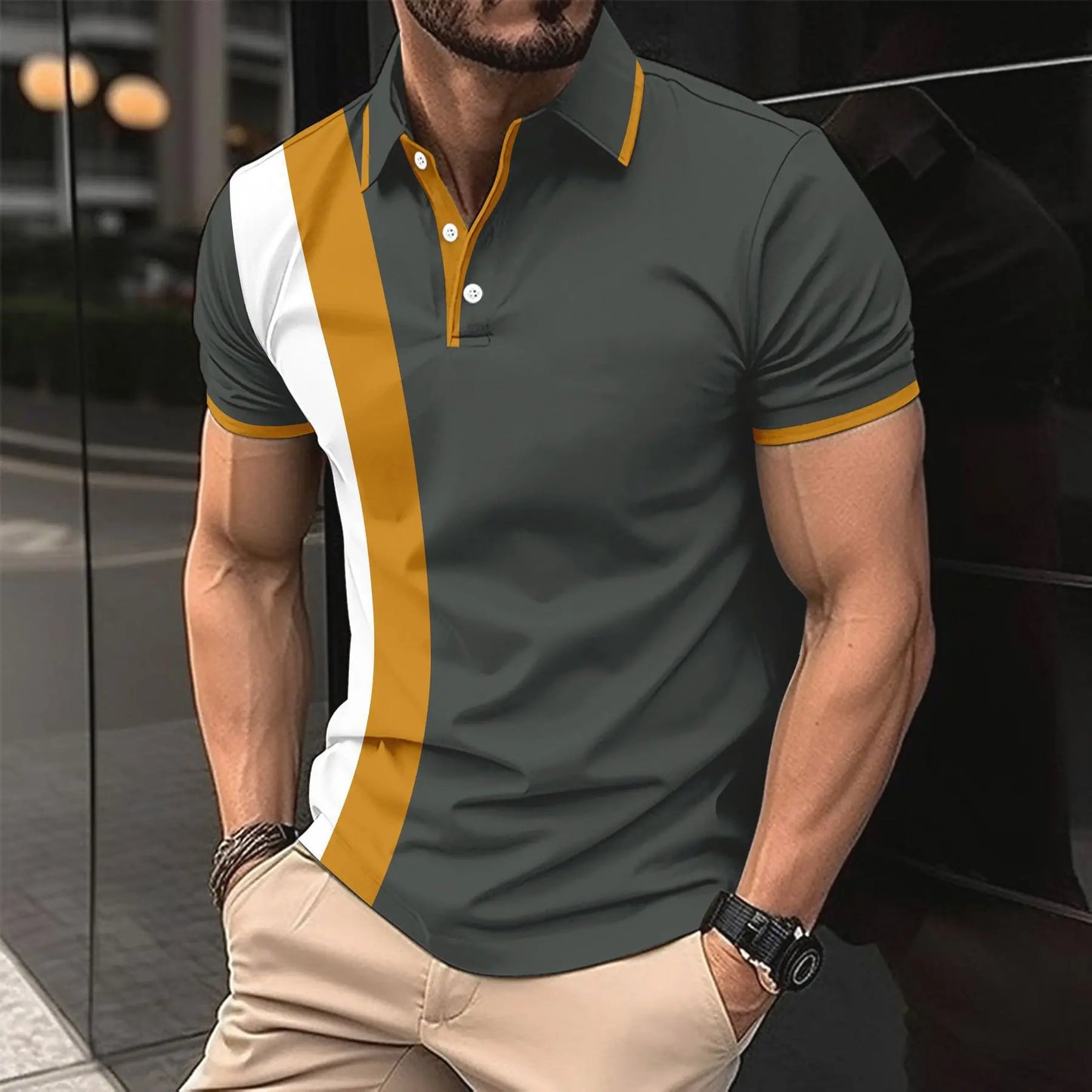 【S-6XL】Tricou/polo din bumbac pentru bărbați, mărimi mari