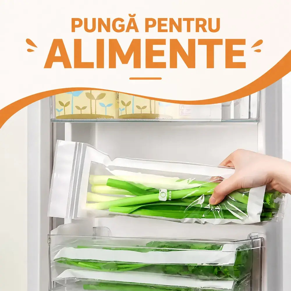 Pungi Alimentare Alungite cu Zipper – Pungi Îngroșate și Reutilizabile pentru Păstrarea Prospețimii în Frigider și Congelator (Set 90 Bucăți) 🥒🌽