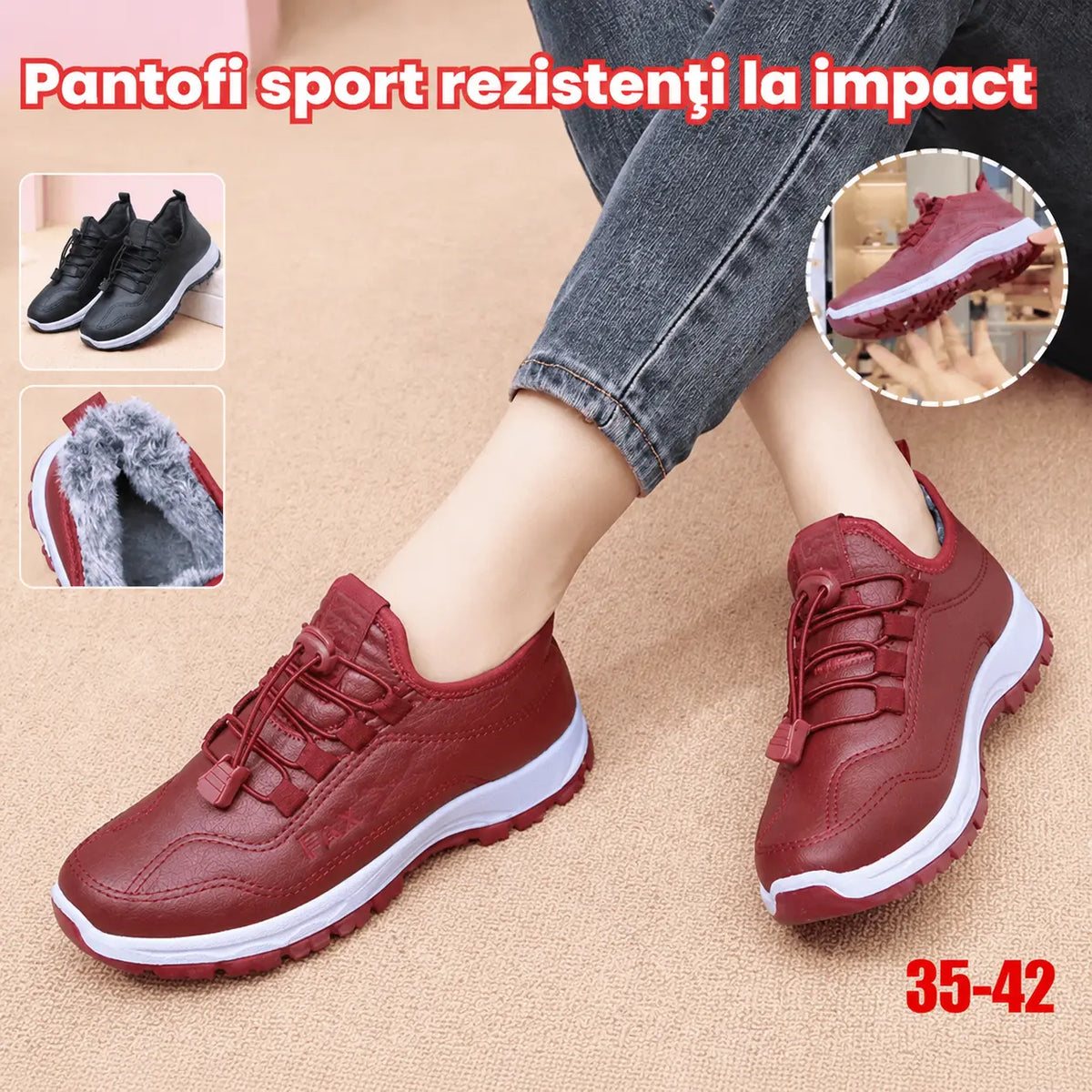 【35-41】Pantofi de damă confecționați manual din piele naturală, catifea și bumbac, stil nou de iarnă 2026
