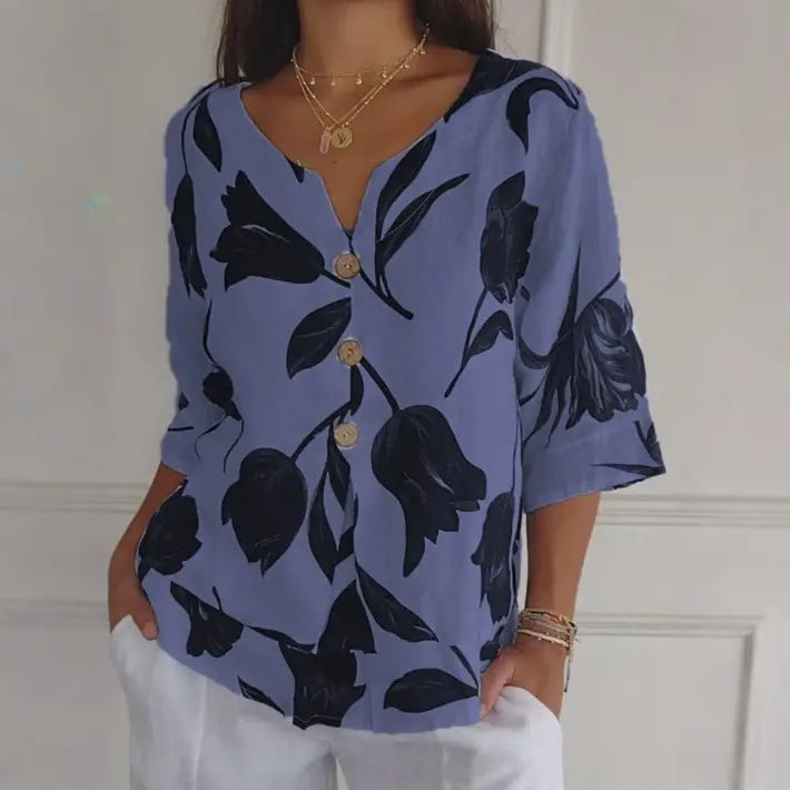 ✨✨Tricou pentru femei din bumbac imprimat, material natural, respirabil și confortabil