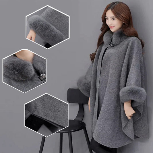 🔥🧥【Очакваща намаление за изчерпване】【Размери S-5XL】【2025 г.】Нова дълга купчина от вълна + шал-пелерина