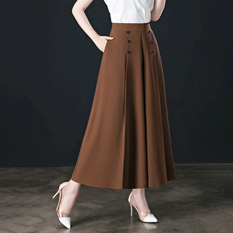 【50% DE DESCUENTO】Falda larga elegante de moda para mujer de otoño e invierno, con caída fluida, cintura alta y falda amplia