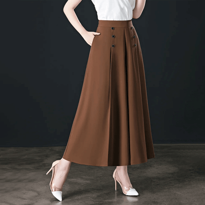 【50% DE DESCUENTO】Falda larga elegante de moda para mujer de otoño e invierno, con caída fluida, cintura alta y falda amplia