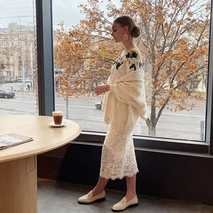 Celebrity styl haftowany ścieg satynowy bluzka kobiety 2025