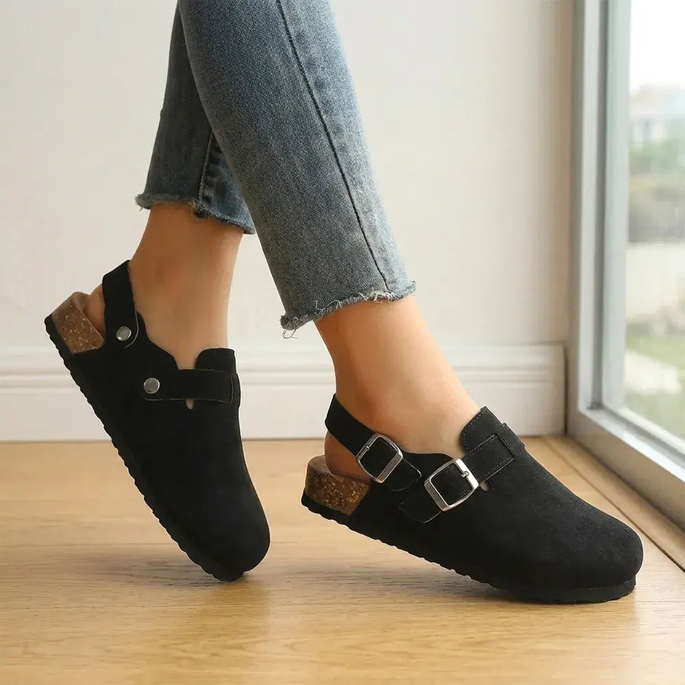 ✨【35-45】Sandale cu platformă, mărimi mari – slip-on, cu închidere cu cataramă – pantofi largi și confortabili pentru femei