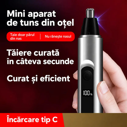 Aparat profesional pentru tuns părul din nas și urechi cu ecran LED, cadou de călătorie confortabil