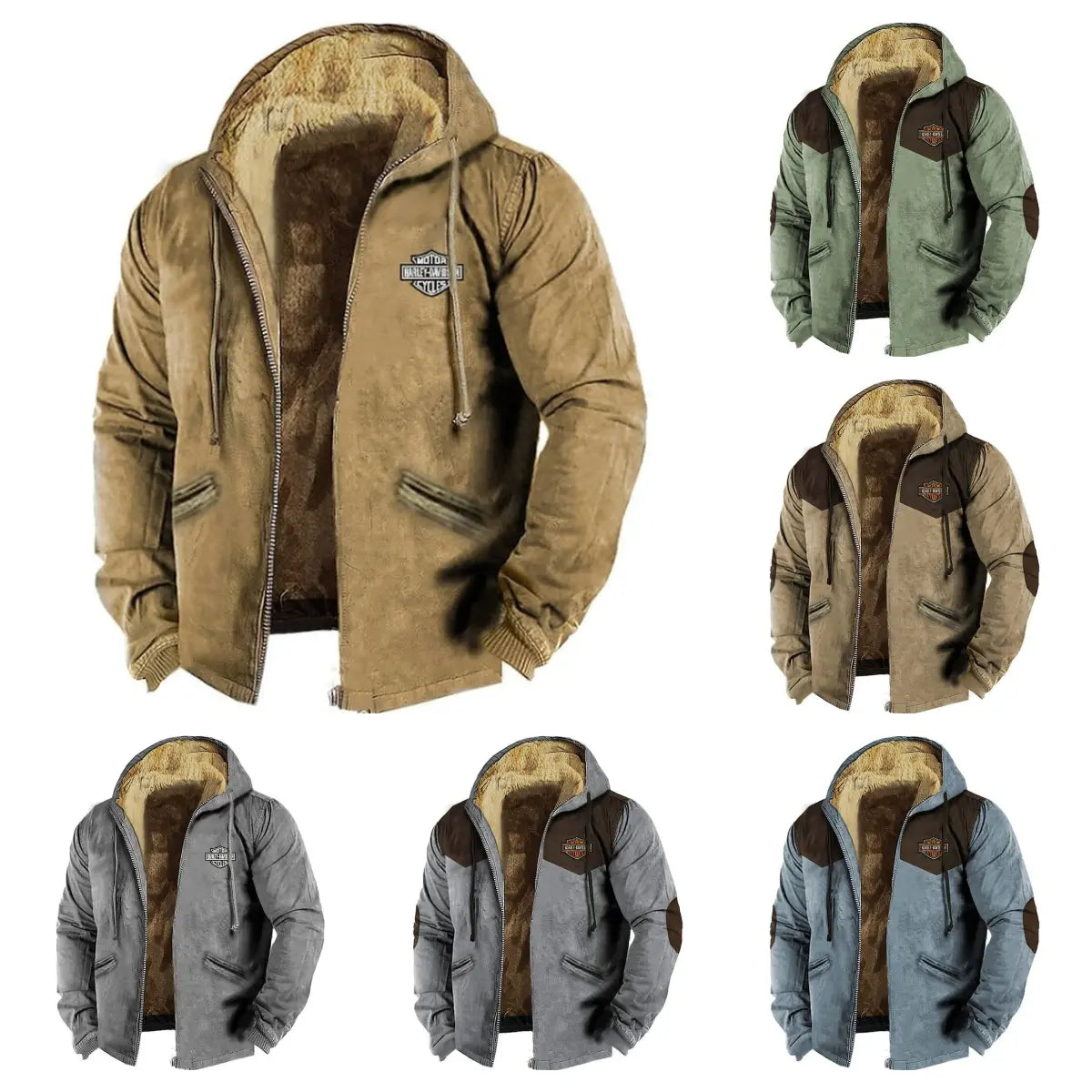 👍🧥【M–5XL】Jachetă largă și groasă din catifea pentru bărbați, potrivită pentru toamnă și iarnă