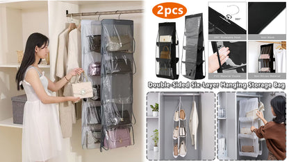 【50% de descuento】Bolsa de almacenamiento con diseño de suspensión de dos lados, con seis capas