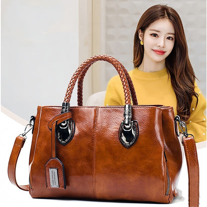 👜🌟 Dámská retro kožená taška "Boston", měkká kůže, vhodná na nošení přes rameno 