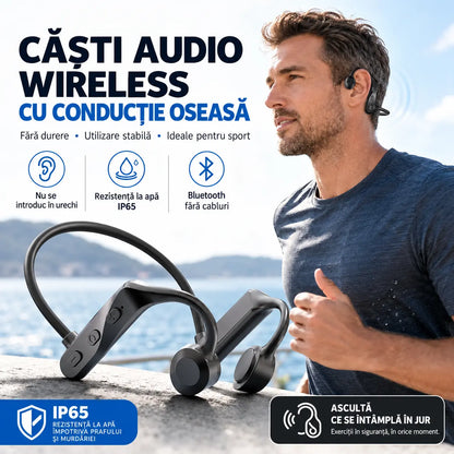 🎧 1 bucată la doar 129 lei! Căști wireless Bluetooth cu conducție osoasă, potrivite pentru diverse activități