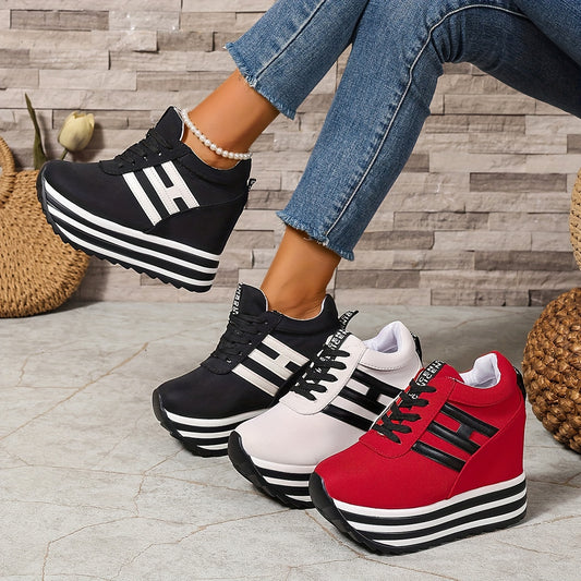 【35-41】2024 pantofi casual de pânză cu talpă groasă   3762091