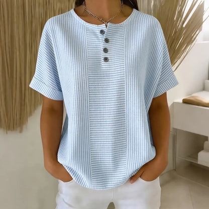 🎁Tricou casual pentru femei, în culoare uni, cu decolteu în V