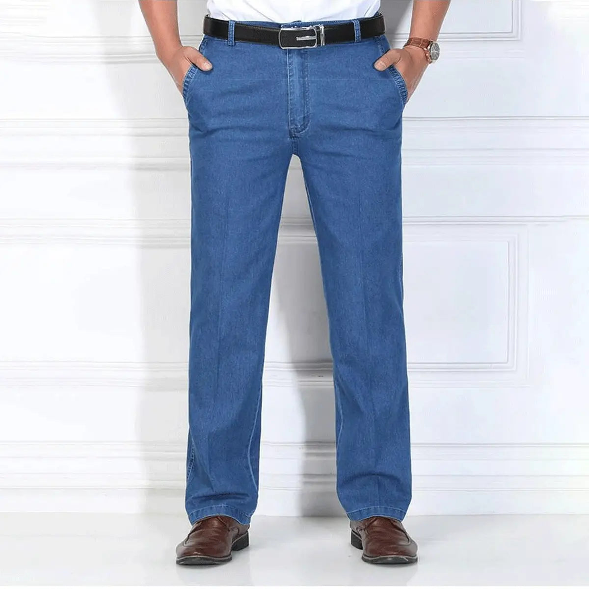 🙋‍♂️👖 2026 noi blugi pentru bărbați cu talie înaltă, elastic, respirabili