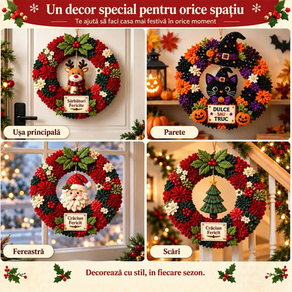 ⏰ ULTIMA ZI! Reducere de 50% ✨ Creează o coroniță de Crăciun pe care vei fi mândru să o expui 🎄❤️ Kit de lucru manual (tehnică 3D de inserare a materialului), cu tutorial și ghid incluse
