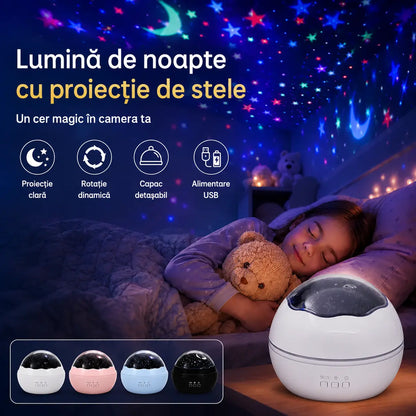 🌠✨ Proiector cu cer înstelat, lumină de veghe ⎜ Lampă LED rotativă 🎁