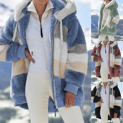 ☃️Ofertă pe timp limitat, reducere de 50%❄️【S-5XL】Jachetă de iarnă pentru femei, nouă (colecția 2026), groasă, cu benzi din pluș