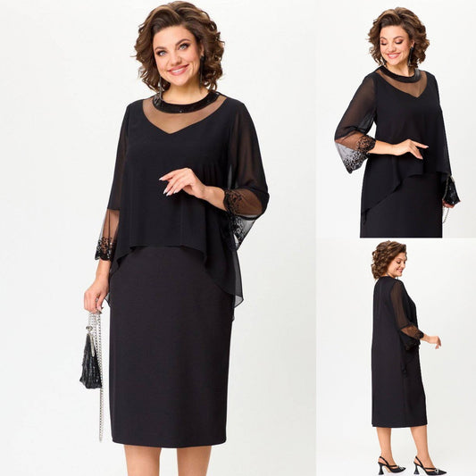 💗🤩【S-5XL】Rochie lungă neagră misterioasă și sexy-3840487