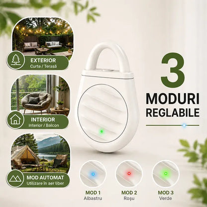 🕊️ Scapă definitiv de porumbei și păsări dăunătoare! Dispozitiv portabil cu ultrasunete pentru alungat păsările și insectele (Frecvență variabilă / Reîncărcabil USB / 3 culori)! ✨