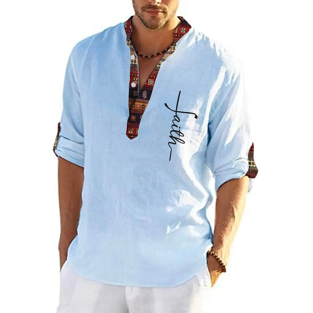 💥【40-100kg】Tricou bărbătesc din bumbac cu decolteu în V, mărimi mari