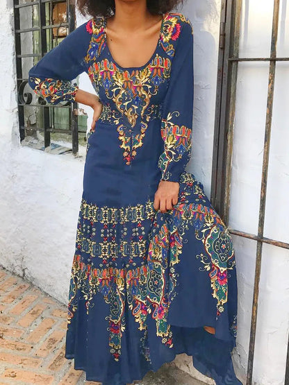 【30%OFF】【S-3XL】Iarna nouă rochie de imprimare etnică pentru femei