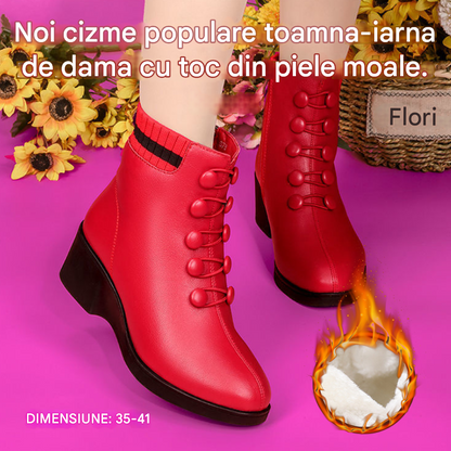 【35-41】Cizme populare de damă din piele moale cu toc înclinat, toamna și iarna 2025