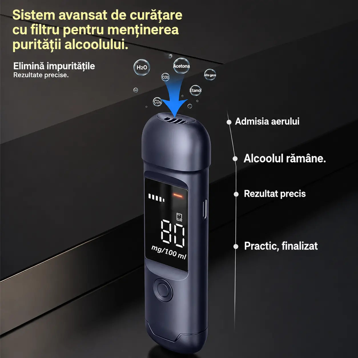🔥🍷 Alcooltest portabil de precizie – Verifică nivelul de alcool înainte de a conduce