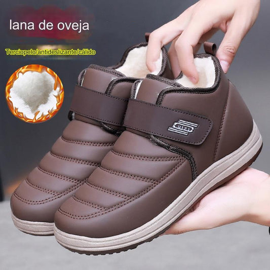 【39-44】 🔥2024 Nowy zimowy styl, wodoodporne i antypoślizgowe buty męskie wykonane z aksamitu i pogrubionej skóry naturalnej 3799035 