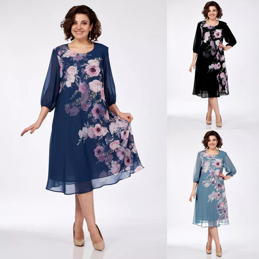 🌸Reducere flash--49%OFF💥💕【S-5XL】 Rochie elegantă cu imprimare florală de primăvară 🌷💃