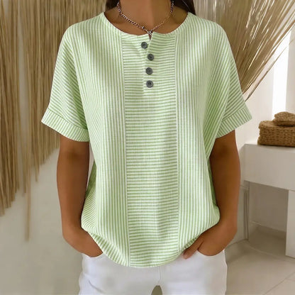 🎁Tricou casual pentru femei, în culoare uni, cu decolteu în V