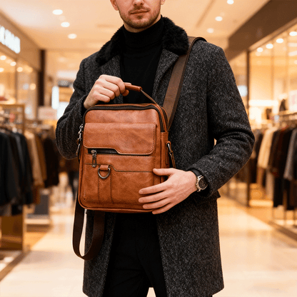 🔥Нова промоция 50% отстъпка 👜 Модерна и ежедневна кожена чанта за мъже, голям капацитет