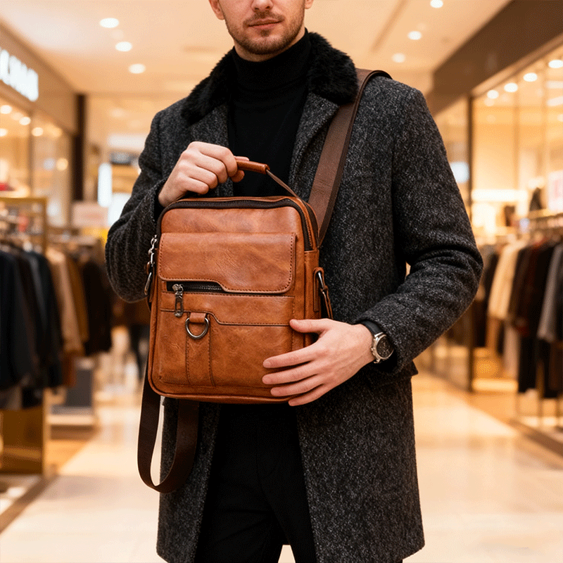 🔥Nová akcia 50% zľava 👜 Moderná a každodenná kožená taška pre mužov, veľká kapacita