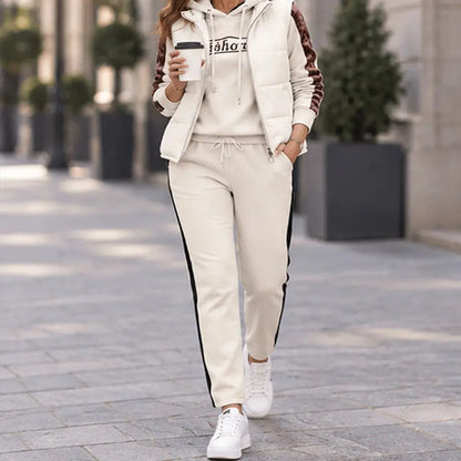 🔥🔥【Top + Vestă + Pantaloni】Set elegant și călduros din trei piese pentru toamnă/iarnă