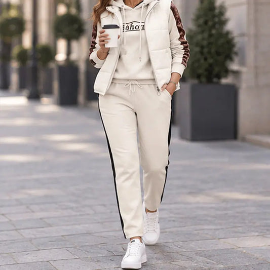 🔥🔥【Top + Vestă + Pantaloni】Set elegant și călduros din trei piese pentru toamnă/iarnă