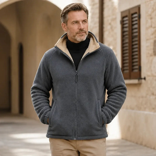 🔥【M-8XL】Geacă de iarnă din fleece pentru bărbați (mărimi mari) – Îmbrăcăminte exterioară elegantă și călduroasă